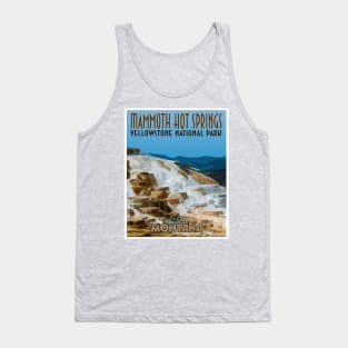 Mammoth Hot Springs retro travel poster image Tank Top